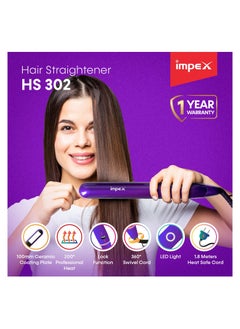 Impex Impex HS 302 Hair Straightener with 360 Degree Swivel Cord and Lock Function  - Image 2