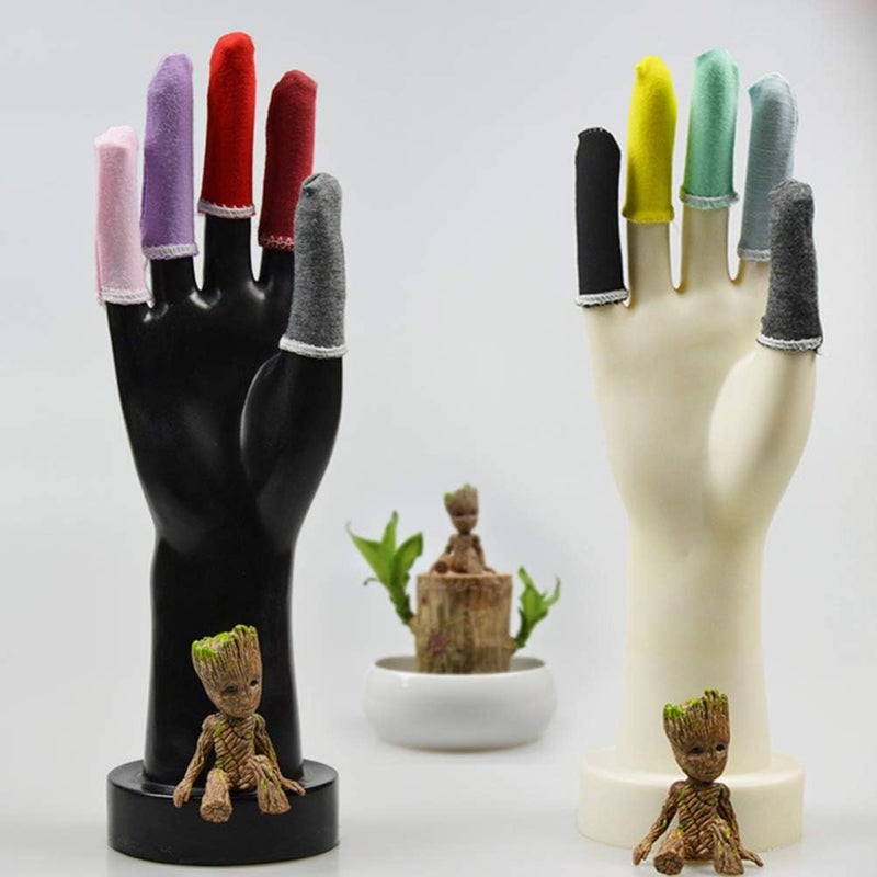 PRETYZOOM 50pcs Finger Cots Cotton Finger Guards Protective Fabric Finger Gloves Finger Protection Fingertip Cover Sleeves Random Color - Image 4