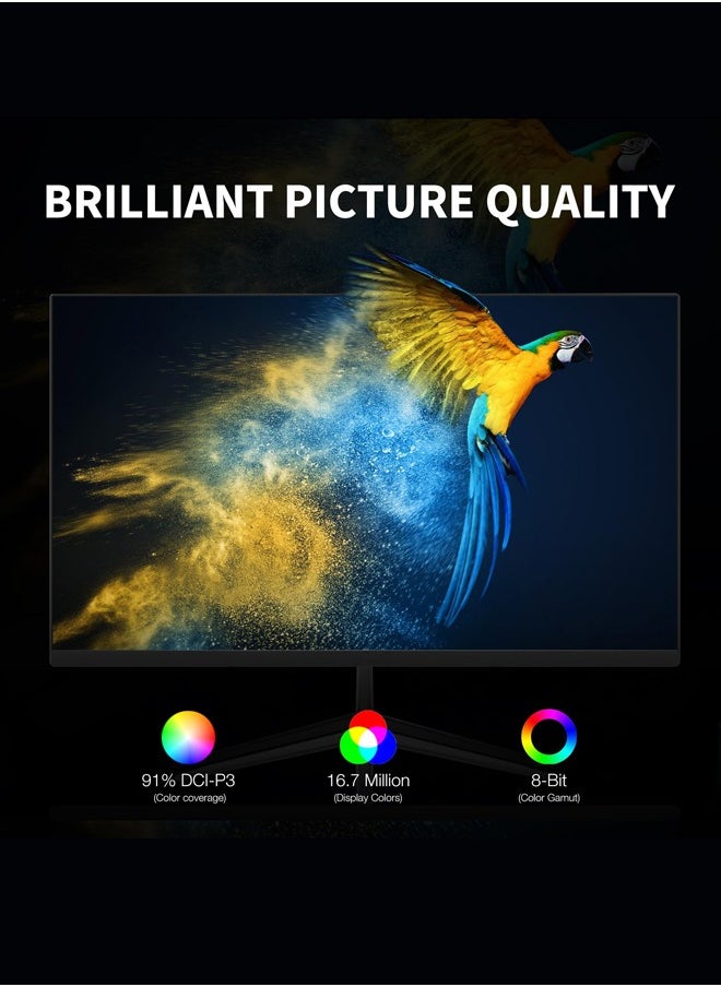 FlashHawk - 23.8" FHD Gaming Monitor 165Hz with LED Backlit,1920*1080 IPS Screen,1ms, 99%sRGB,DP HDMI USB AUDIO Port,75*75mm VESA Compatible - Image 1