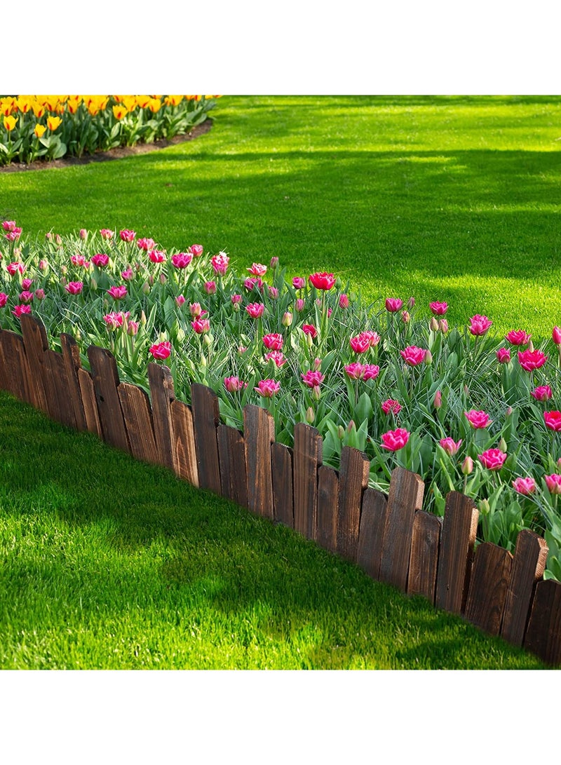 LINGWEI Wooden Fence, Garden Edging, Boundary Panels, Curtain Borders, Wooden Garden Edging, Natural Picket Fence, Solid Wood Fence, Wooden Fence Barrier for Home Garden - Image 3