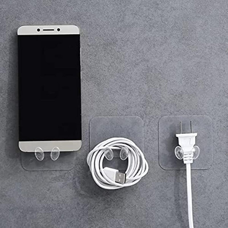 Hoppokart Adhesive Hook Multifunctional Power Plugs Socket Holder Free Socket Holder Hanger for Keys Towel Kitchen Items Pack of 10  - Image 4