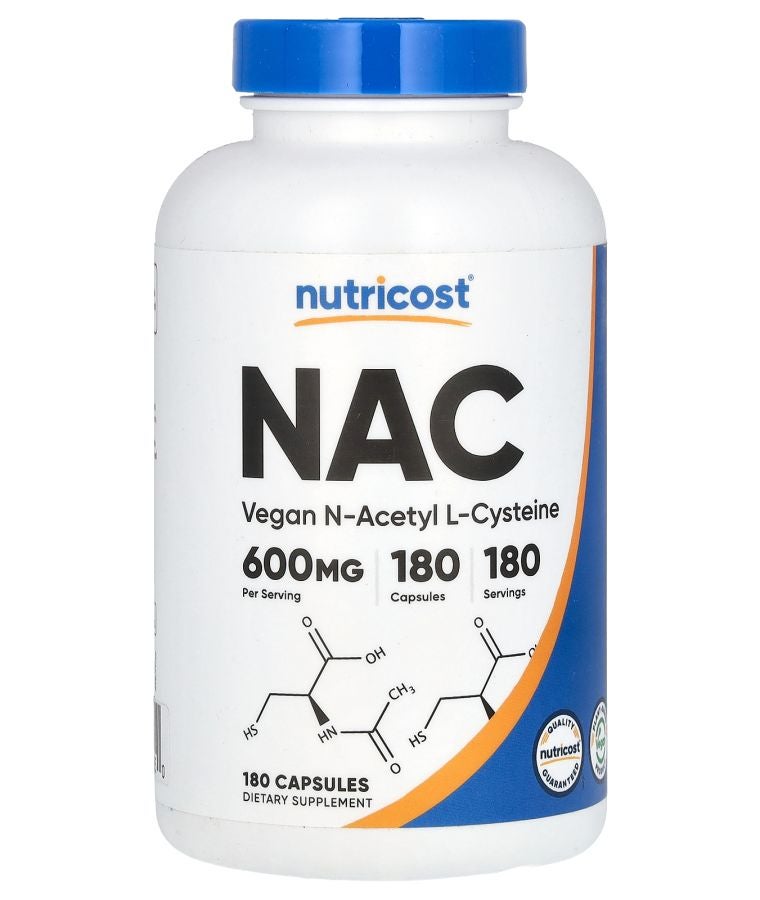 NAC Vegan N-Acetyl L-Cysteine 600 mg 180 Capsules