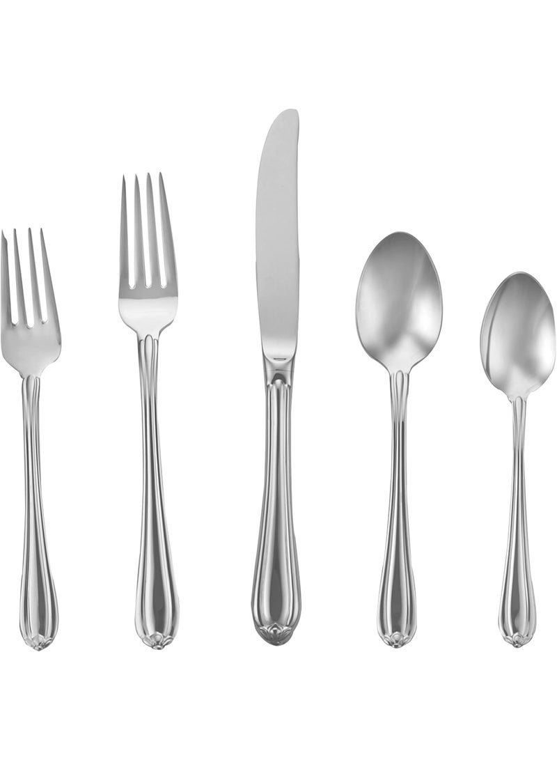 Gorham Gorham Melon Bud 5-Piece Stainless Steel Flatware Place Setting, Service for 1, Silver -  - Image 1