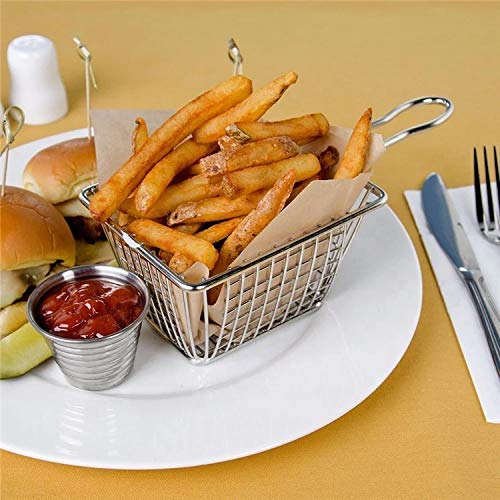 Toxen Square Fry Basket Stainless Steel French Fries Holder Deep Fryer Baskets with Handles, Table Serving Frying Chips Baskets, French Fry Holder for Kitchen Party Barbecue - Image 3