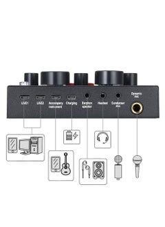 Generic Microphone,Live Sound Card & BM800 Suspension Microphone Kit Broadcasting Recording Condenser Microphone Set Intelligent Volume Audio Mixer Sound Card for Computer PC Live Sound  - Image 4