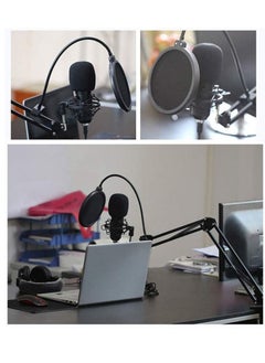 Generic Microphone,Live Sound Card & BM800 Suspension Microphone Kit Broadcasting Recording Condenser Microphone Set Intelligent Volume Audio Mixer Sound Card for Computer PC Live Sound  - Image 3