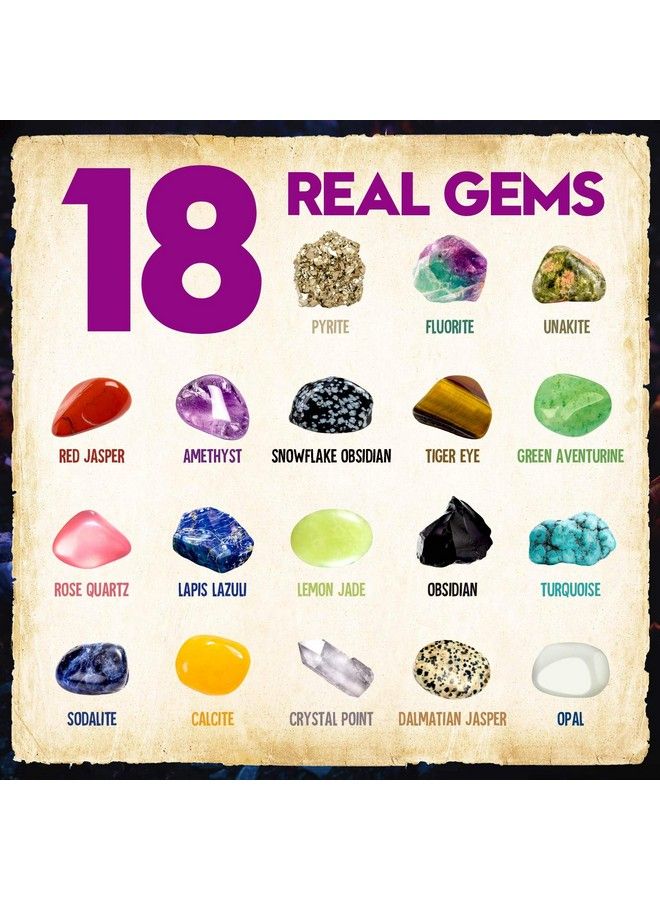XX Toys Gemstone Dig Kit Dig Up 18 Real Gemstones And Crystals Science Kits For Kids Stem Toys For Age 68 Great Educational Geology Gifts For Boys & Girls Ages 57 - Image 3