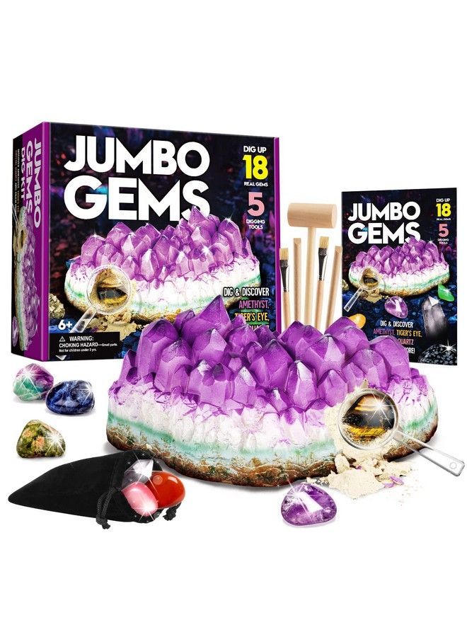 XX Toys Gemstone Dig Kit Dig Up 18 Real Gemstones And Crystals Science Kits For Kids Stem Toys For Age 68 Great Educational Geology Gifts For Boys & Girls Ages 57 - Image 2