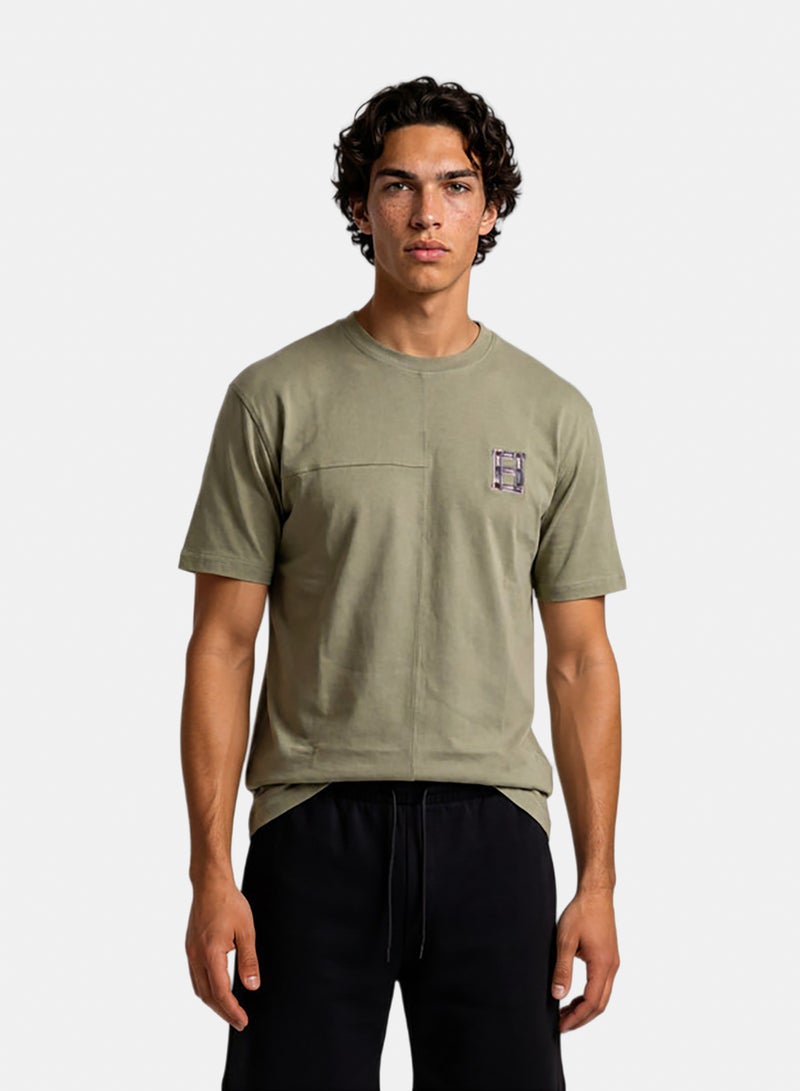 Pistachio Green Jeans Printed T-shirt