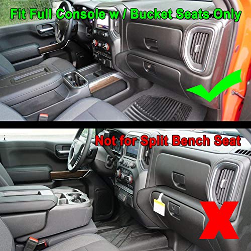 JKCOVER Center Console Organizer Tray Compatible with (2019-2024 2025) Chevy Silverado 1500/GMC Sierra 1500 and 2020-2025 Silverado/Sierra 2500/3500 HD - Full Console w/Bucket Seats ONLY，Black trim - Image 2