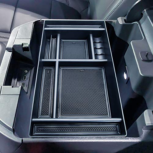 JKCOVER Center Console Organizer Tray Compatible with (2019-2024 2025) Chevy Silverado 1500/GMC Sierra 1500 and 2020-2025 Silverado/Sierra 2500/3500 HD - Full Console w/Bucket Seats ONLY，Black trim - Image 1