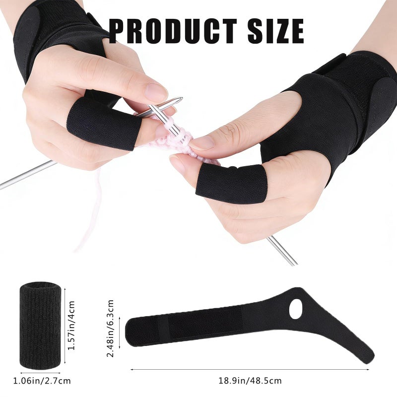 Weesdsio 2 Pack Ergonomic Crochet Hooks Gloves with 10 Pack Finger Sleeves Crochet Accessorie for Crochet Supplies for Crocheters - Image 5