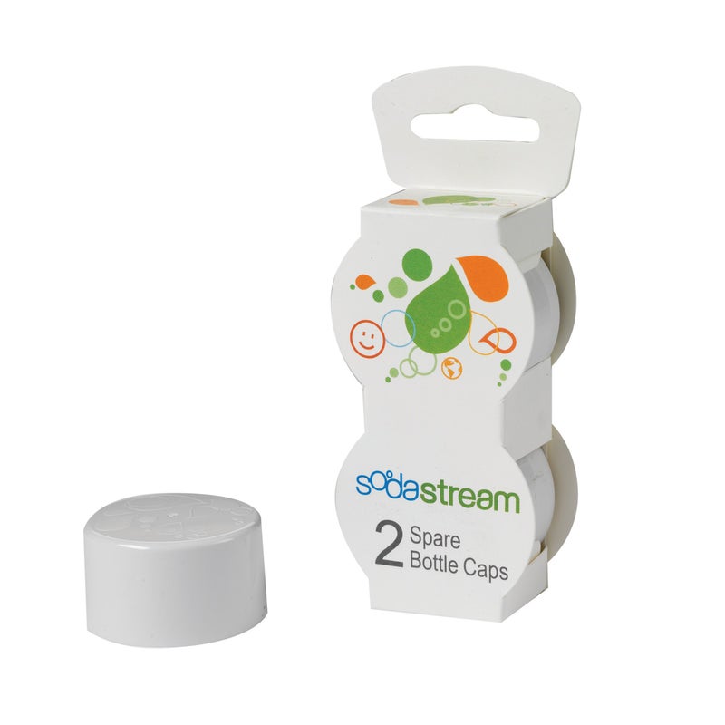 SodaStream Bottle Caps, White, 2-Pack - Image 1