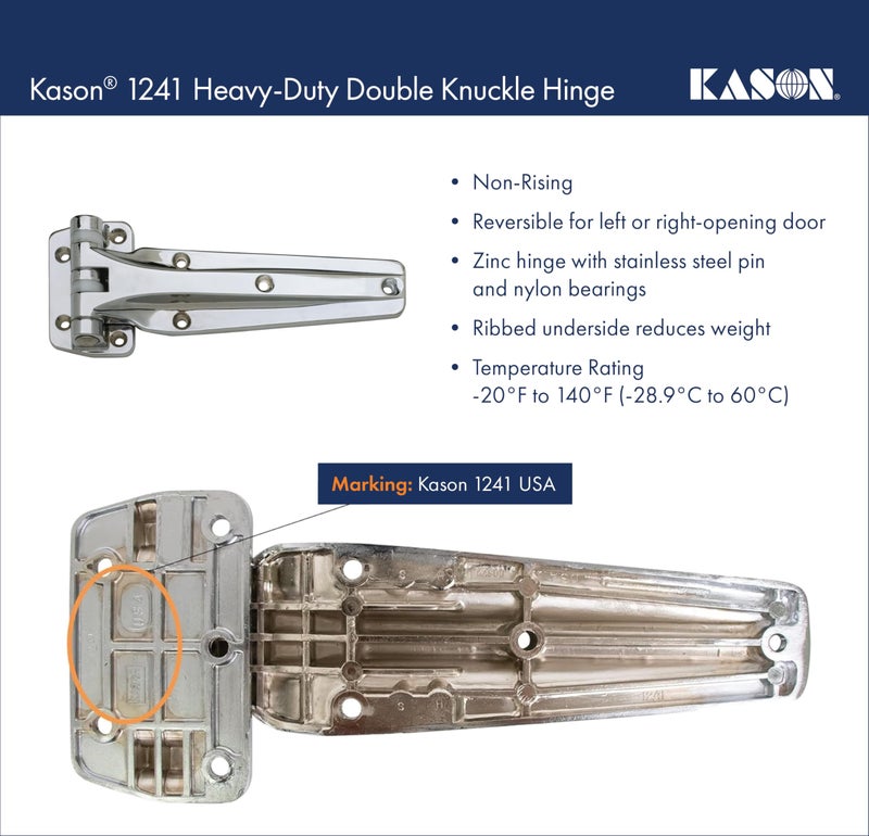 Kason 1241 Heavy Duty Double Knuckle Hinge (11241000004) - Image 4