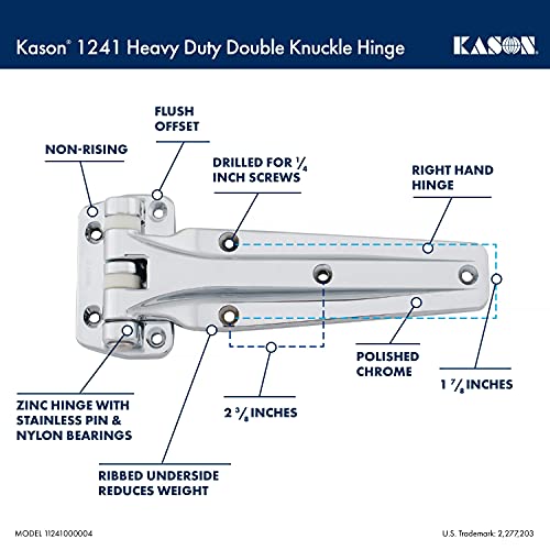 Kason 1241 Heavy Duty Double Knuckle Hinge (11241000004) - Image 3