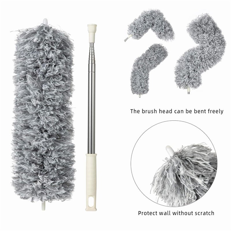 YESIKOM ExtraLong Dusters with Extension Pole 100inch for Cleaning Bendable Microfiber Head Washable Ceiling Fan Duster for High Ceilings Furniture - Image 4