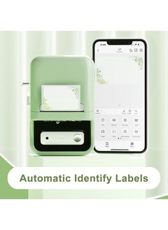 NIIMBOT B21 Bluetooth Label Maker Inkless Label Printer with 1 Roll 50*30mm White Label Sticker, Portable Thermal Label Maker with 20-50mm Print Width, Great for Clothing, Address, Business, Supermarket,  Retail Store Printing Barcods, Green  - Image 3