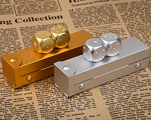 DS.DISTINCTIVE STYLE DSDISTINCTIVE STYLE Aluminum Alloy Dice 5 Pieces 16mm Portable Metal Dices with Case 6 Sided Dice for Party Game - Image 5