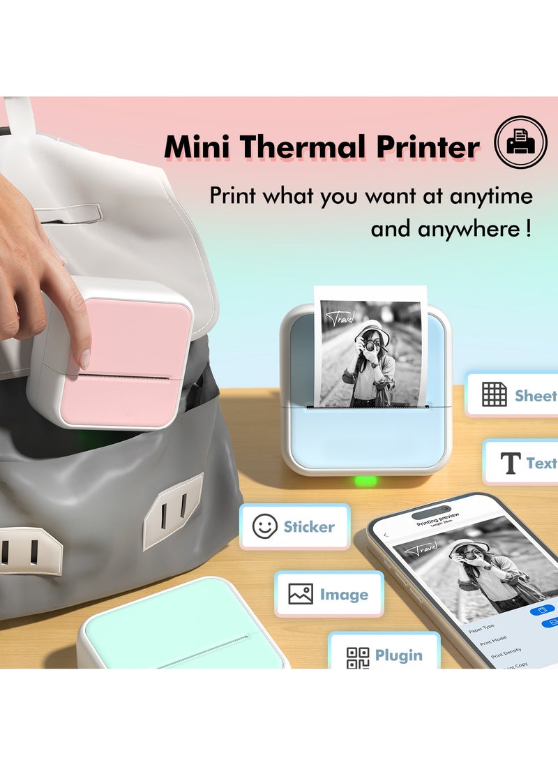 Generic Smart Mistake-Correction Thermal Printer – Mini Bluetooth Label & Pocket Photo Printer, Ink-Free, HD Printing, OCR Text Recognition, Note & Homework Organizer, Compatible with iOS & Android, White  - Image 2