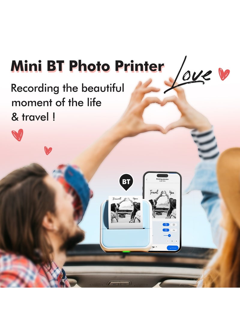 Generic - Smart Mistake-Correction Thermal Printer – Mini Bluetooth Label & Pocket Photo Printer, Ink-Free, HD Printing, OCR Text Recognition, Note & Homework Organizer, Compatible with iOS & Android, White - Image 1