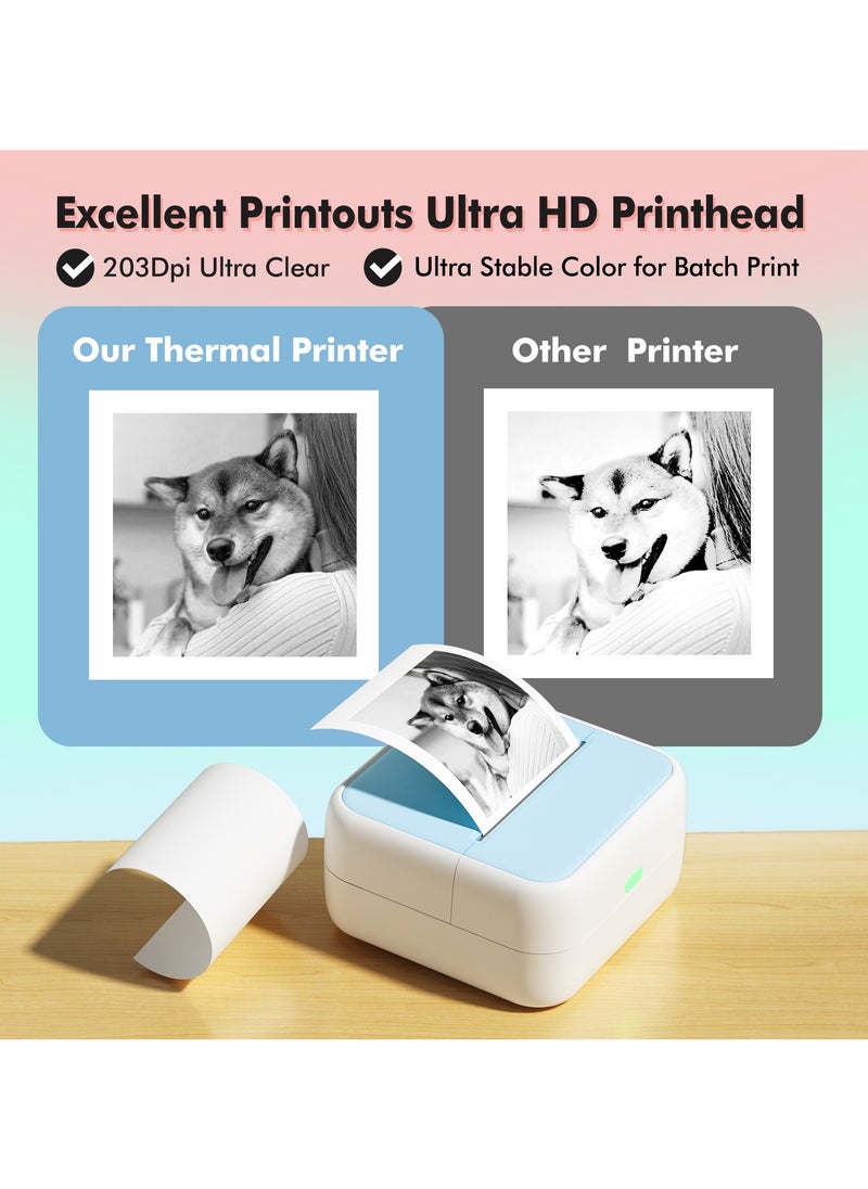 Generic - Smart Mistake-Correction Thermal Printer – Mini Bluetooth Label & Pocket Photo Printer, Ink-Free, HD Printing, OCR Text Recognition, Note & Homework Organizer, Compatible with iOS & Android, White - Image 1