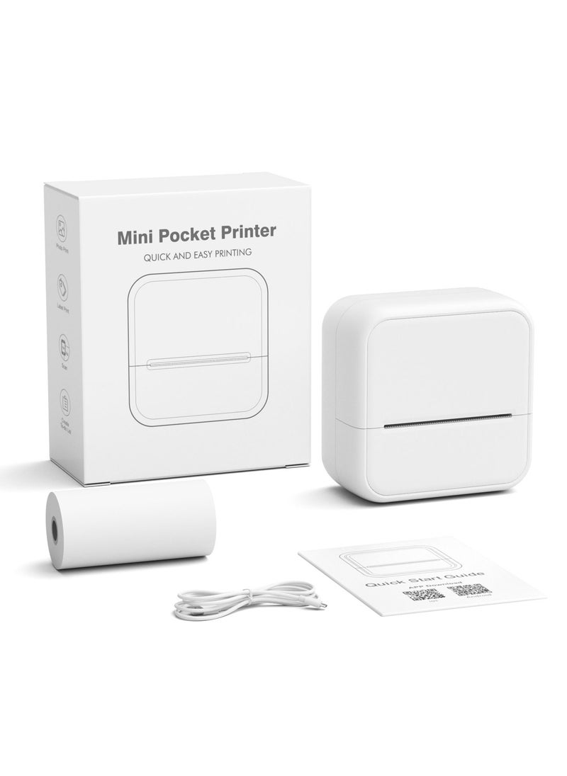 Generic - Smart Mistake-Correction Thermal Printer – Mini Bluetooth Label & Pocket Photo Printer, Ink-Free, HD Printing, OCR Text Recognition, Note & Homework Organizer, Compatible with iOS & Android, White - Image 1