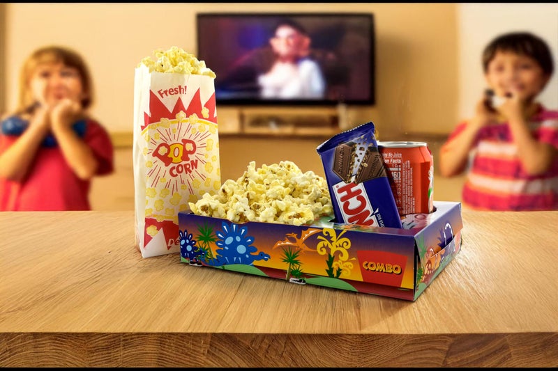 SNAPPY Movie Night Kit, 18 Pcs â€” Dinosaur Kids Snack Trays (6 ct) & Burst Design Popcorn Bags (12 ct), Disposable Movie Snack Boxes for Family Movie Night & Home Theater Parties - Image 5