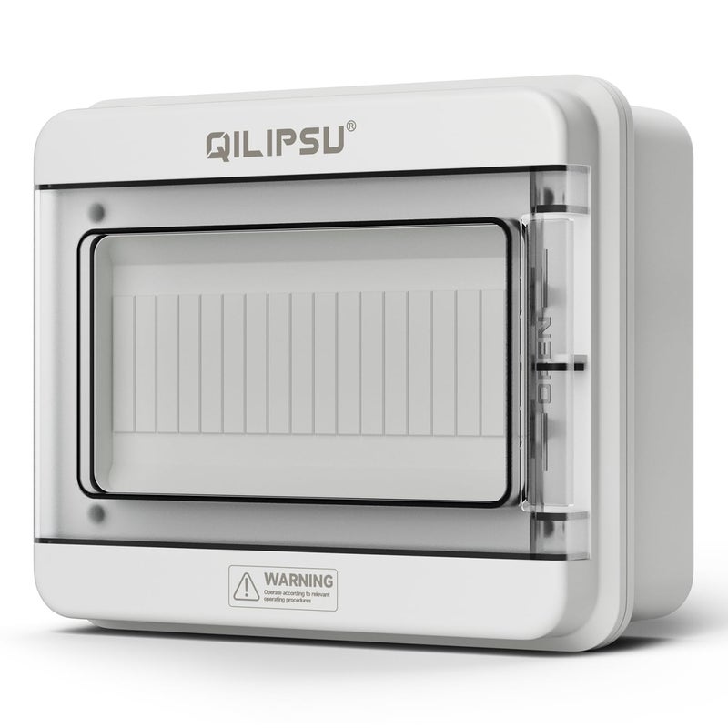 QILIPSU 9 Way DIN Rail Circuit Breaker Box UL94-V0 PC/ABS IP65 Waterproof Distribution Enclosure with Longer Bus Bars for Indoor Outdoor and Solar Use - Image 1