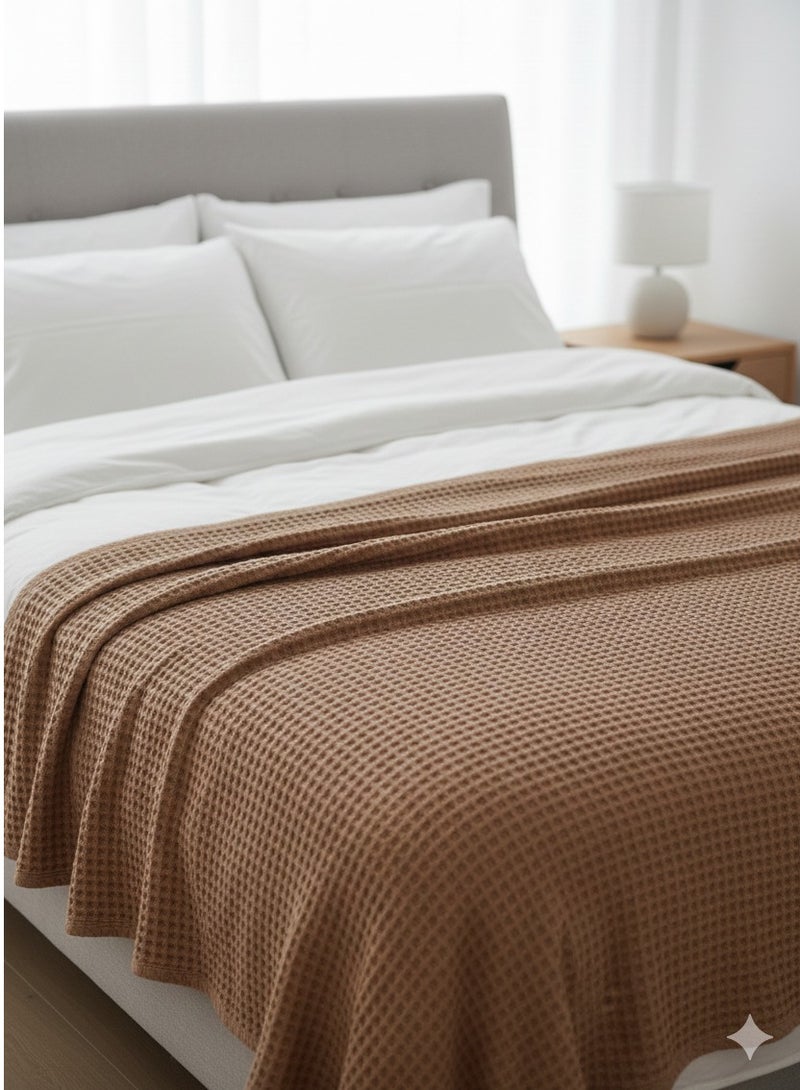 Nile Weave Elegant Egyptian Cotton Waffle Throw Blanket – ultra-soft, lightweight, and beautifully crafted. Enjoy luxurious comfort, breathable warmth, and timeless sophistication in any room. - Image 2