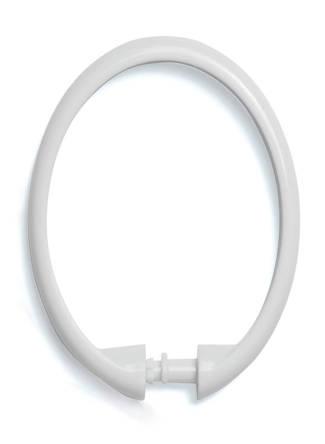 Kenney KN61217 Rust-Proof Smooth Plastic Shower Curtain Rings for Shower Curtain and Standard Shower Curtain Rod, Bathroom Use, Easy to Snap Closure, Easy to Install, Set of 12, White - Image 1