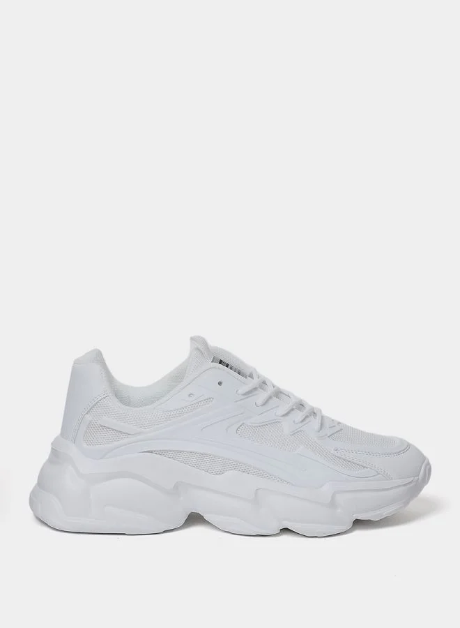 Styli Active Lace Up Textured Chunky Sole Sneakers