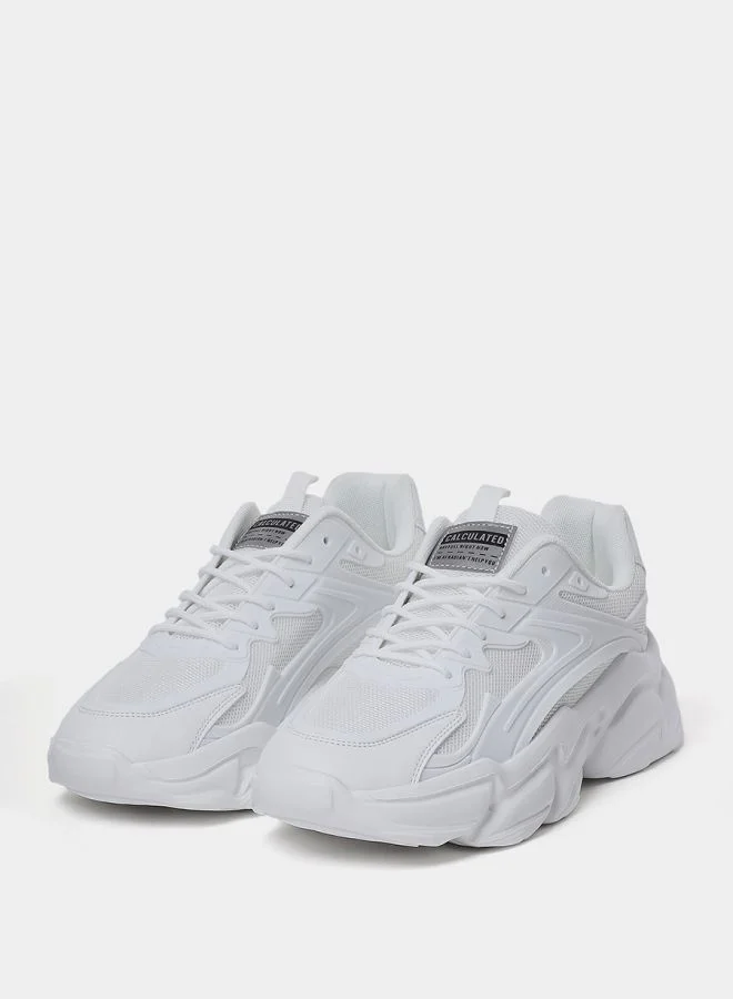 Styli Active Lace Up Textured Chunky Sole Sneakers
