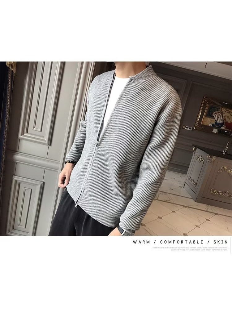 general Big size sweater knitted coat men's cardigan jacket warm and form-fitting - Image 2
