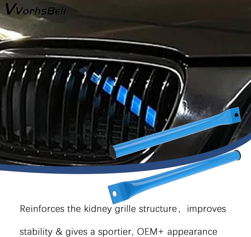 VVORHSBELL قضبان دعامة الشبكة الأمامية على شكل V متوافقة مع سيارات BMW E90 E91 E92 E93 من الفئة الثالثة (موديلات 2006-2013) بما في ذلك 335i و335is و335xi، مطلي بمسحوق لدعم شبكة الكلى الأمامية - Image 4