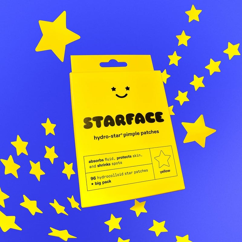 Starface World ستارفيس هيدرو-ستارز باك الكبير، لاصقات حب الشباب الهيدروكولودية، تمتص السوائل وتقلل الاحمرار، شكل نجمة لطيف، عناية بالبشرة خالية من القسوة (96 قطعة) - Image 2