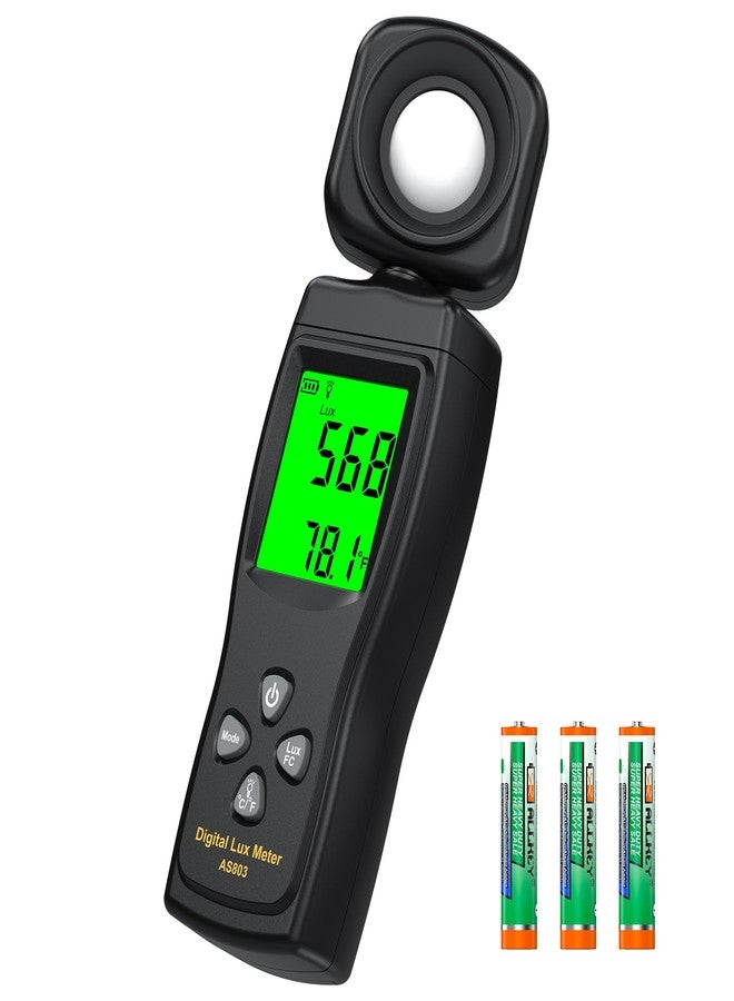 Ohcans Digital Illuminance Lux Meter, 0~200,000 Lux Range with 180º Rotating Sensor Light Meter Foot Candles, Backlight LCD Display, Handheld Light Meter for Plants, Photography, Indoor, Film Camera - Image 1
