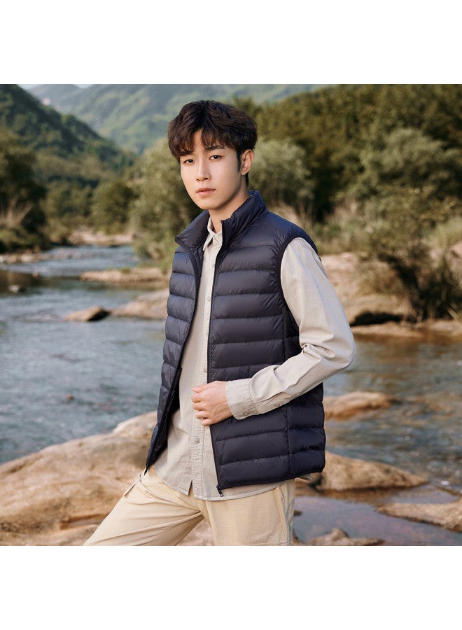 YaYa Men's Autumn Lightweight Warm Soft Casual Fashion Versatile Down Vest With Stand-up Collar - Image 2