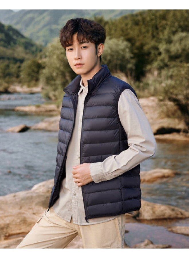 YaYa Men's Autumn Lightweight Warm Soft Casual Fashion Versatile Down Vest With Stand-up Collar - Image 1