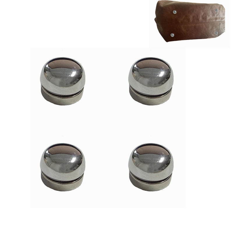 SPANSEE 4PCS Magnetic Feet for Handbags, Bottom Feet for Purses, Magnetic Feet for Purse Bottom, Purse Feet for Handbags, Handbag Heels (Silver) - Image 1