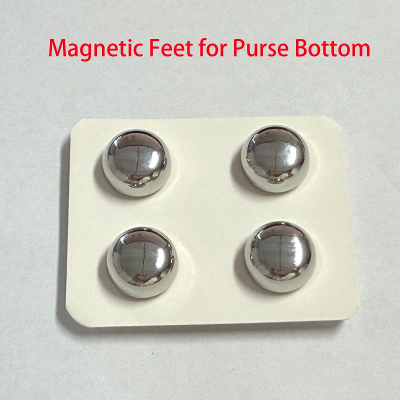 SPANSEE 4PCS Magnetic Feet for Handbags, Bottom Feet for Purses, Magnetic Feet for Purse Bottom, Purse Feet for Handbags, Handbag Heels (Silver) - Image 4