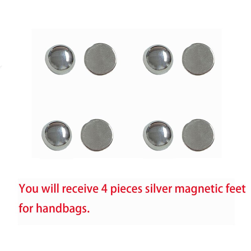 SPANSEE 4PCS Magnetic Feet for Handbags, Bottom Feet for Purses, Magnetic Feet for Purse Bottom, Purse Feet for Handbags, Handbag Heels (Silver) - Image 3
