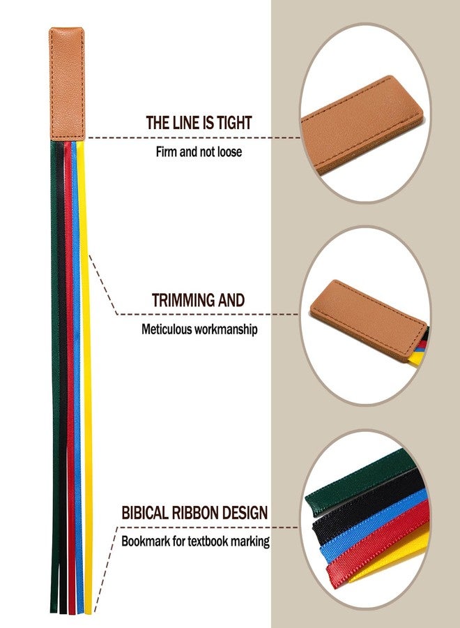 GTILE 6 Pcs Multicolor Leather Ribbon Bookmark, Artificial Leather Bookmark with Colorful Ribbon for Bible Book Markers, Multi Page Marker Hold Clips into Book - Image 3