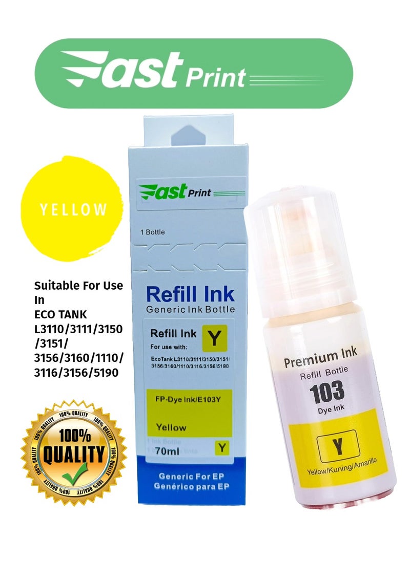 Fast Print - Refill Ink EPSON 103 YELLOW- 70ML - Image 1