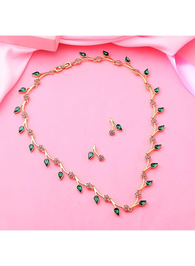 erorex Jewelery Sets For Women Gold Plated Bridal Necklace Jewelery Set With Earrings - Image 3