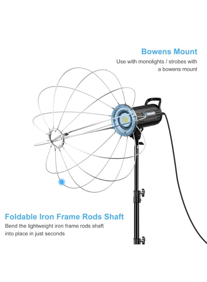 PULUZ 65cm Foldable Lantern Softbox with Bowens Mount – SpeedLite Flash Light Diffuser for Soft, Even 360° Lighting - Image 5