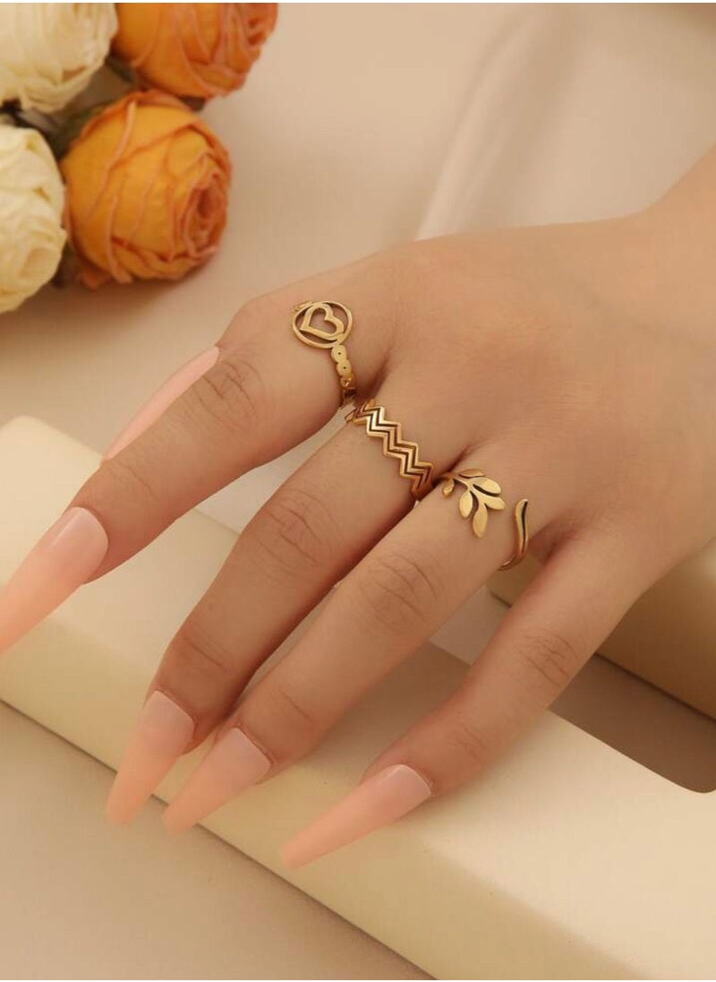 Set Of 3 Gold Stainless Steel Rings For Women One Size - pzsku/Z682FAE79F303B1C0C127Z/45/_/1690262436/663548a4-d36c-465b-a846-dc7187fe8150