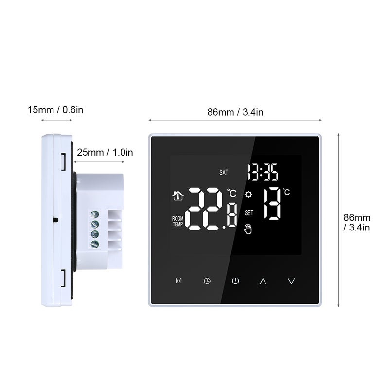 Smart Thermostat Digital Temperature Controller Weekly Circulation Programmable Electric Underfloor Heating with Large LCD Screen for Home School Office Hotel 16A - Image 2