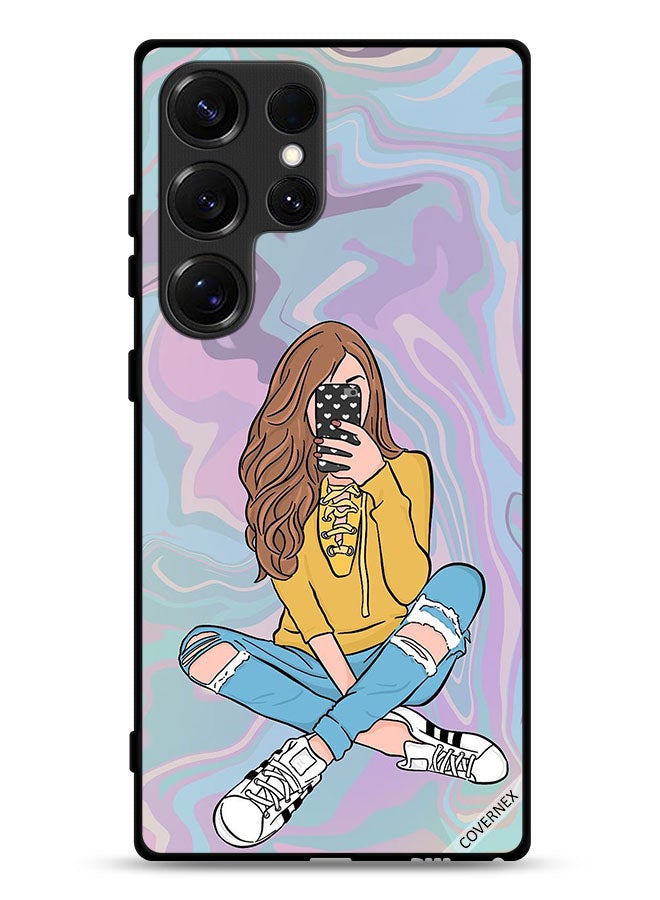 Covernex Samsung Galaxy S25 Ultra Protective Case Cover Girl Taking Photo - Image 1