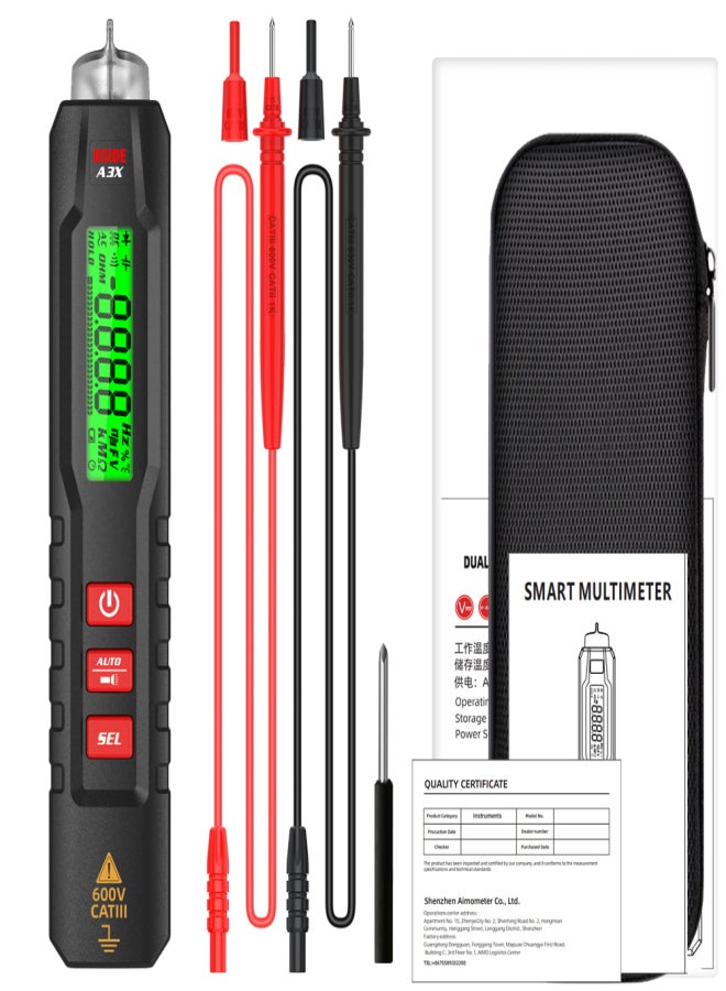BSIDE Pen Type Digital Multimeter Portable Tester Voltmeter 1.9 Inch Bicolor Screen TRMS Voltage Capacitance Resistance Frequency Diode Continuity Temperature NCV Measurement Multifunction Multimeter - Image 1
