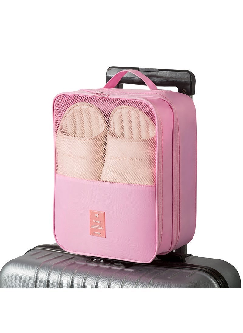 Durable Oxford Cloth Shoe Travel Case Pink 